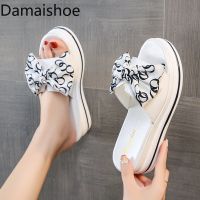 Fashionable Slippers Womens Outer Wear Thick Bottom 2021 Summer New High Heel Slippers Lazy Height Increasing Insole Sandals