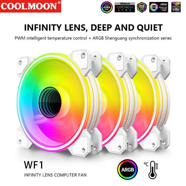 Coolmoon Mm Rgb Computer Chassis Cooling Fan Small Pin Adjustable