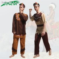 Cosplay clothing☈✤◑ Indian costume Halloween cosplay Indigenous clothes cosplay Male and female savage chief costumes