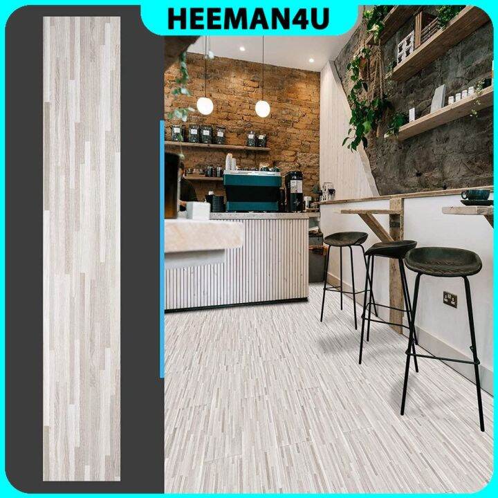 Heeman4u DIY Vinyl Flooring 1.8mm Thick Waterproof Self Adhesive Lantai