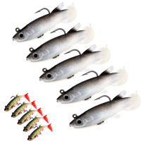 5ชิ้นล่อตกปลา Swimbait 8.5เซนติเมตร/13กรัมทะเลเบสนักฆ่าจิ๊กหัวนุ่มโมโหตกปลาว่ายน้ำเหยื่อ