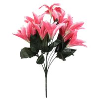 【YF】☁☍  Artificial Bouquet Fake Floral 10 Heads 45cm 5 Lillies Silk   Plastic