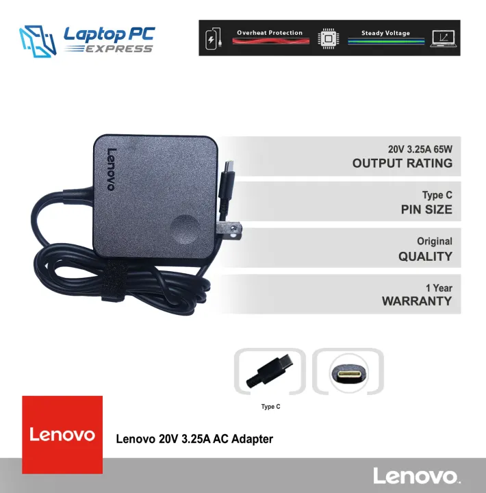 Lenovo Laptop Charger 20V  65W Laptop Ac Adapter Charger USB-C Type C  Compatible with Lenovo Yoga 920-13, Yoga 730-13 | Lazada PH