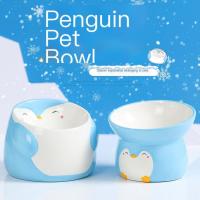 Ceramic cat bowl with slanted mouth pet bowl that prevents overturning protects the neck durable and easy to clean cute cat and dog food and water bowl calm