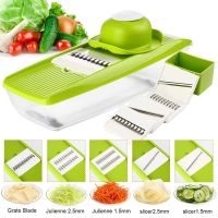 Multifunctional Vegetable Cutter Peeler with Transparent Food Container 5 Blades Kitchen Gadgets Accessories Vegetable Slicer