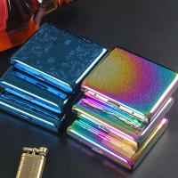 Engraved Design Thick Short Ciggarete Case Travel Protective Housing Gradient Color 20 Cigarett Cover