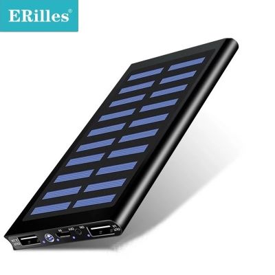 Solar mah 2 USB LED Portable Mobile phone Solar Charger for Xiaomi mi iphone 7 8 X