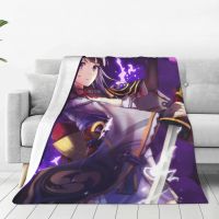 Genshin Impact Anime Blankets Flannel Decoration Raiden Shogun Baal Lightweight Throw Blanket for Sofa Travel Bedspreads