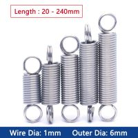 【LZ】 1pc Wire Dia 1mm OD 6mm 304 Stainless Steel Dual Hook Tension Spring Closed Loop Hardware Accessories Length 20-240mm