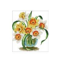 Cross Stitch Kits Stamped Embroidery Starter Kits for Beginners DIY 11CT 3 Strands - Lily 40X44cm