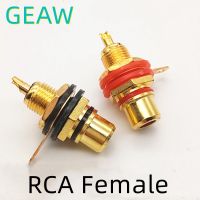 10pcs/lot RCA Connector Gold Plated Female Jack Socket Solder Wire Connector RCA Panel Mount Chassis Socket Adapter