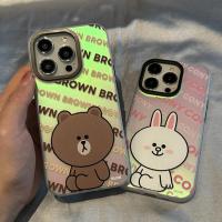 【สำหรับ iPhone】เคสมือถือลายหมีกระต่ายเลเซอร์น่ารักซิลิโคนนิ่ม ป้องกันการหล่น for IPhone 14promax 13 12 14pro 13pro 11Pro XSMax XR X 8/7 Plus