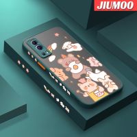 JIUMOO เคสสำหรับ VIVO Y72 5G Y52 5G Y75s 5G มีน้ำค้างแข็งโปร่งใสรูปสัตว์สีรุ้งเคสนิ่มป้องกันการกระแทกของกล้องปลอกซิลิโคน