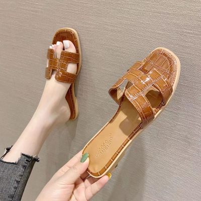 TOP☆H erme Womens Summer Outdoor Wear Flat Sandals and Slippers