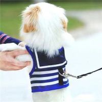 Dog Harness  Dog Harness and Leash Set  Navy style sailor vest  Pet Outfit Clothes Spring Summer Cute Puppy Harness Leash Set Leashes