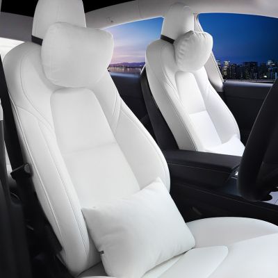 สำหรับ Tesla รุ่น3รุ่น Y เบาะนั่งนุ่มในรถยนต์หมอนรองคอเบาะสบายอุปกรณ์เสริมรถยนต์คุณภาพสูง