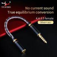 【LZ】◙❈❇  Único cristal cobre adaptador de prata pura fêmea equilibrada áudio conversão cabo 8 Strand 2.5mm 3.5mm 4.4mm Males 2.5mm 3.5mm 4.4mm