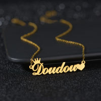 Acheerup Personalized Name Necklace For Women Stainless Steel Custom Letter Crown Heart Pendant Choker Birthday Jewelry Gifts2023