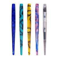 Pens 267 Long Tail ปากกาหมึกซึมอะคริลิค Iridium F Nib 0.5มม. รูปแบบสีสวยโปร่งใสสำนักงานหมึกปากกาของขวัญกล่อง