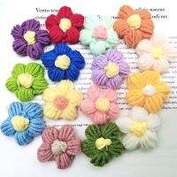 10pcs Flower DIY Hand-knitted Puff Flower Milk Cotton Wool Hand Hook Flower Manual Clothing Accessory Shoes Hats Craft Supplies Knitting  Crochet