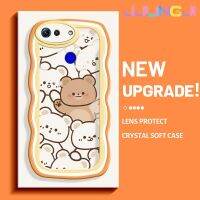 Jjlingji เคส V30เคสสำหรับ Honor V20โปรเคสเต็มหน้าจอลายหมีน่ารักขอบคลื่นเคสมือถือกันกระแทกแบบใสนิ่มโปร่งใสลายกล้องถ่ายรูปฝาครอบป้องกันซิลิกาเจลที่สร้างสรรค์