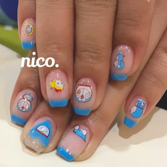 HCMMóng tay úp nails thiết kế Noel Doraemon 7  tặng keo và dũa   Lazadavn