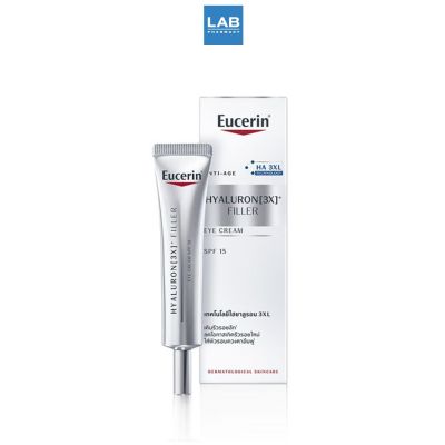 Eucerin Hyaluron[3X]+ Filler Eye Cream SPF 15  15ml - ยูเซอรีน ไฮยาลูรอน 3 เอ็กซ์ + ฟิลเลอร์ อายด์ ครีม เอสพีเอฟ 15 ขนาด 15 มิลลิลิตร