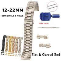 สายรัดสแตนเลสสตีลปลายโค้ง2in1ตรง,สายนาฬิกาข้อมือ10 12 13 14 16 17 18มม. 19 20มม. 21 22มม. เปลี่ยนสายข้อมือสายนาฬิกา