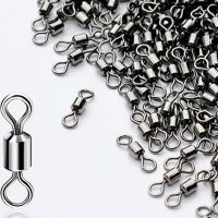 【LZ】❁☌  100pcs Fishing Connector Fishing Swivel Ball Bearing Snap Fishing Swivels Rolling Stainless Steel Beads Ring Hook Fishing Tool