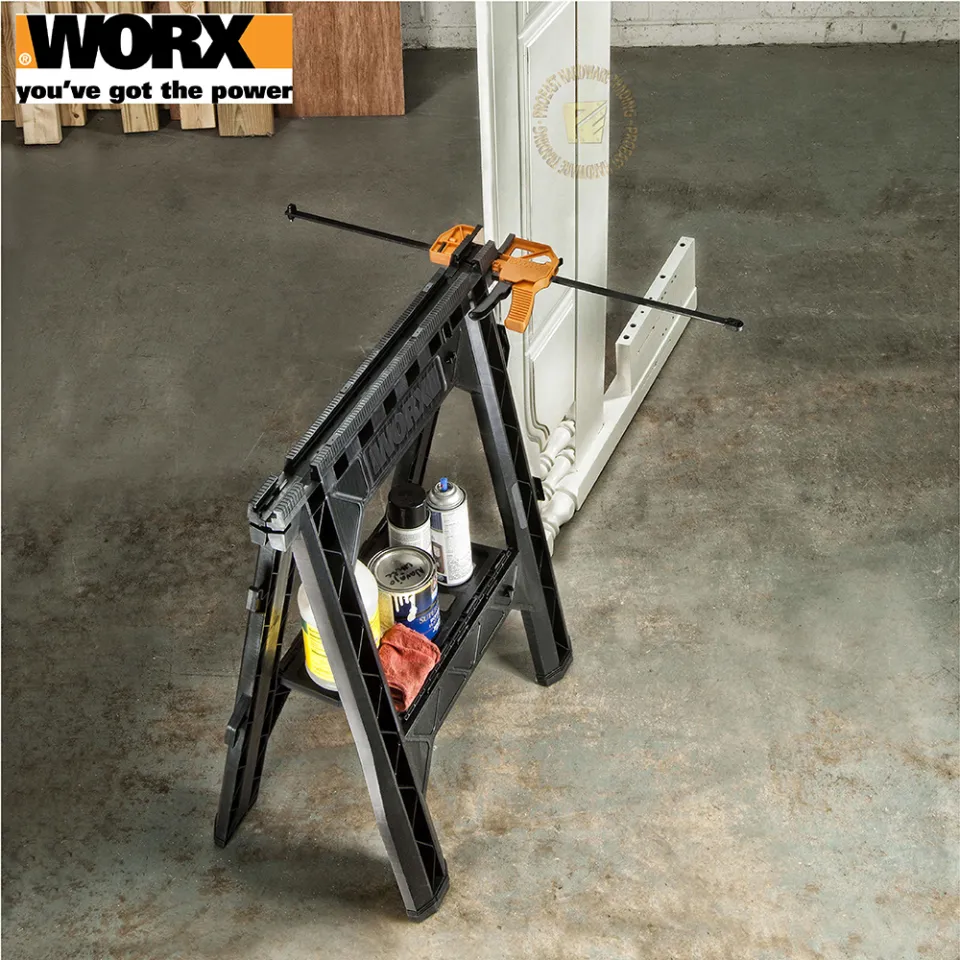 WORX WX065 Clamping Sawhorses With Bar Clamps Lazada