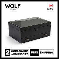 กล่องหมุน กล่องนาฬิกา WOLF1834 รุ่น BRITISH RACING 10 PIECE WATCH BOX WITH STORAGE (BLACK)