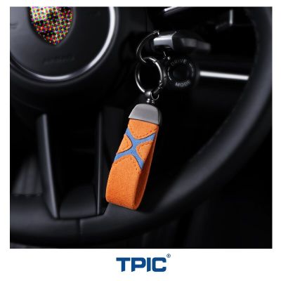 พวงกุญแจหนังนิ่ม TPIC Alcantara สำหรับ BMW F30 F36 G30 G20 F20 F22 X3 X4 X5ชุด X6 E90 E92รถโลหะอุปกรณ์เสริมห่วงพวงกุญแจแบบห่วง