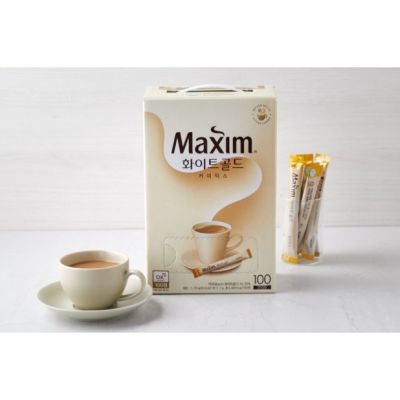 กาแฟเกาหลี Maxim white gold กาแฟสุดฮิต อร่อย หอม กลมกล่มจากเกาหลี No box แบ่งขายจากกล่องใหญ่ 10 ซองของแท้100%