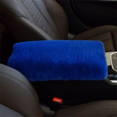 CHINK New Arm Rest Cover Interior Accessories Cushion Case Car Armrest Pad Fur Padding Rex Rabbit Hair Armrest Cover Armrest Box Protector Soft Fluffy Console Box MatMulticolor