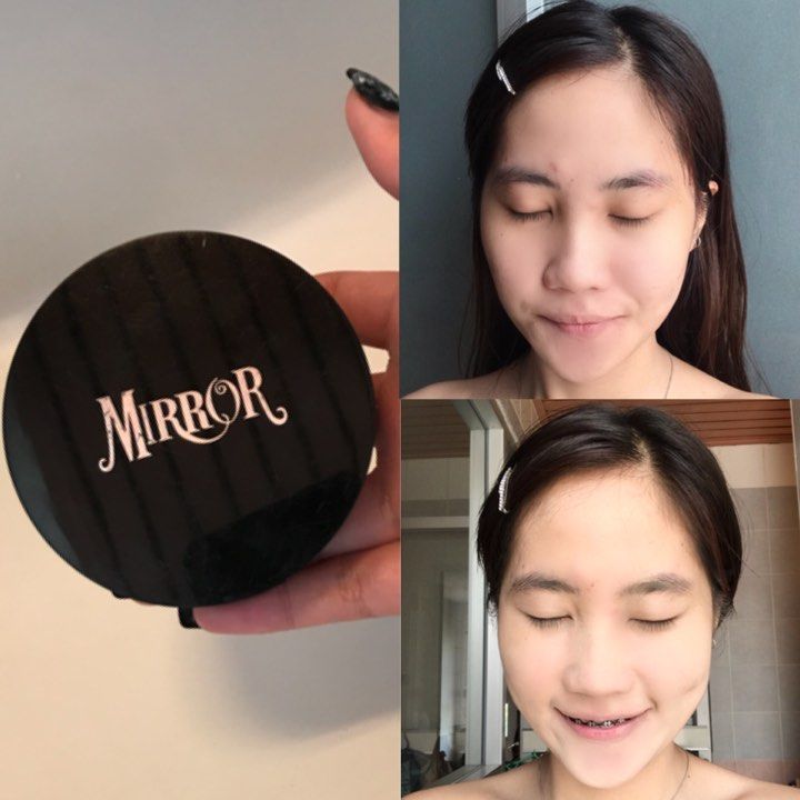 ใหม่-แป้งพัฟ-มิลเลอร์-แป้งmirror-สูตรใหม่-เนื้อเนียนกว่าเดิม-ปกปิดเนียน-แป้งรองพื้น-แป้งพัฟผสมรองพื้น-ฟรีกระเป๋า