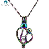 C586 Color Mom Baby Bead Necklace Pendant Diffuser Locket