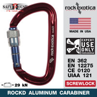 คาราบิเนอร์อลูมิเนียมชนิดเกลียวหมุนล็อค Screw-Lock รุ่น RockD AluminumCarabiner คาราบิเนอร์จากแบรนด์ Rock Exotica