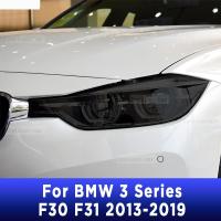 2ชิ้นไฟหน้ารถฟิล์มป้องกันปกไฟหน้าใสสีดำ TPU สติ๊กเกอร์สำหรับ BMW 3 Series F30 F31 2013-2019อุปกรณ์เสริม