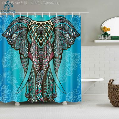 【CW】❐  Animals Elephant Wolf Dogs Shower Curtains Curtain Frabic Polyester Hooks