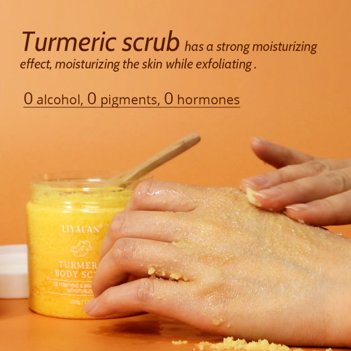 turmeric-face-body-scrub-soften-cutin-brightening-moisturizing-salt-pore-cleaning-skin-smooth-exfoliating-anti-acne-sugar-cream