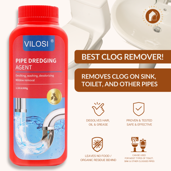 Zeni Toilet, Sink and Drain Declogger Solution, Dissolves Grease, Hair