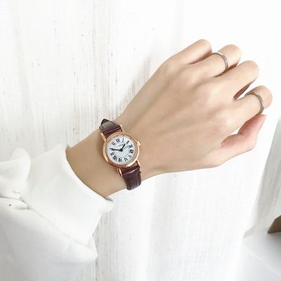 【Hot Sale】 simple watch female ins style student chic retro literature and art all-match Roman numerals belt college