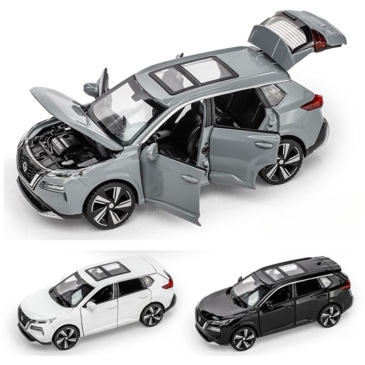 1-32-nissan-x-trail-suv-miniature-diecast-toy-car-model-sound-light-doors-openable-educational-collection-gift-for-boy-kid