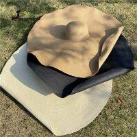 70cm Summer Beach Sun Hat Anti-uv Protection 35cm Large Wide Brim Foldable Straw Hats Oversized Collapsible Sunshade Cover Caps