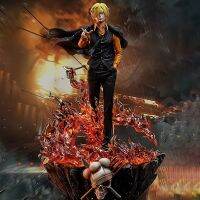 รูปอะนิเมะเรื่องวันพีช J55 Sanji Gk เลือดร้อน Sanji สามารถเปิดไฟขึ้นรูปปั้นหุ่นแอคชั่นพีวีซีของขวัญของเล่นแบบชุดสะสม