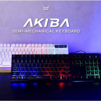 ?พร้อมส่ง?  AKIBA Gaming Keyboard คีย์บอร์ดเกมมิ่งRGB  (Semi-Mechanical) by Tengu Gaming Gears เทนงุ​ภูต  คีย์บอร์ด