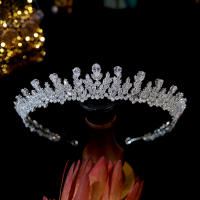 Luxury Bridal Crown Lengthened Tiara Cubic Zirconia Inlaid Headband Elegant Headdress Prom Hair Accessories Wedding Jewelry