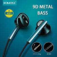 Romoss Original Metal 9D Shock เบสสบายหูฟัง 8 คอร์หูฟังเกมคุณภาพสูงพร้อมไมโครโฟน HD สำหรับ Samsung / Xiaomi / Huawei / Opo / Vivo ฯลฯ