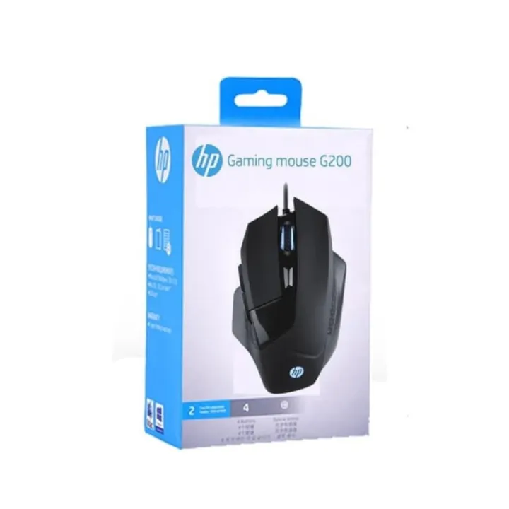 Mouse Gaming HP G200 USB Optical เกมมิ่งเมาส์ออฟติคัล ปรับ DPI ได้ 6