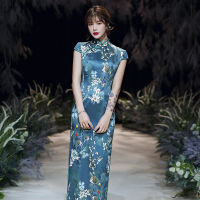 Qipao Dress Modern Silk Chinese Traditional Women Dresses Modern Cheongsam Elegant Vestidos Wedding Party Dress 2022